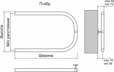 Эконом П-обр AISI 32х2 500х500 Полотенцесушитель  TERMINUS Подольск - фото 3