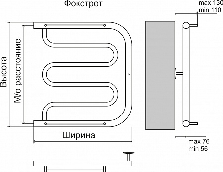 Фокстрот AISI 32х2 500х400 Полотенцесушитель  TERMINUS Подольск - фото 4