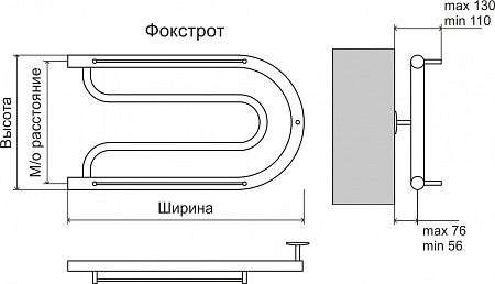 Фокстрот AISI 32х2 320х700 Полотенцесушитель  TERMINUS Подольск - фото 3