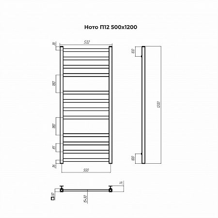 Ното П12 500х1200 Полотенцесушитель TERMINUS Подольск - фото 3