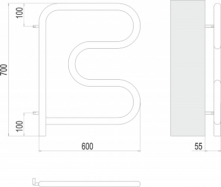 Электро 25 F-обр 600х600 поворотный Полотенцесушитель TERMINUS Подольск - фото 3