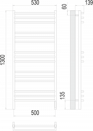 Соренто П15 500х1300 электро (sensor quick touch) Полотенцесушитель  TERMINUS Подольск - фото 3