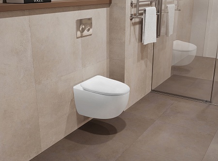 Подвесной унитаз безободковый Terminus Енисей Monolit 560х390 белый Подольск - фото 1