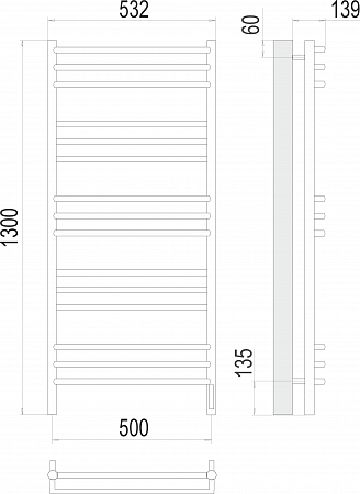 Прато П15 500х1300 электро (sensor quick touch) Полотенцесушитель  TERMINUS Подольск - фото 3